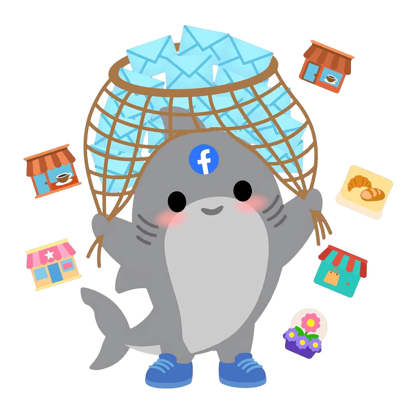GroupBlaster shark mascot: Collect 100+ groups in seconds