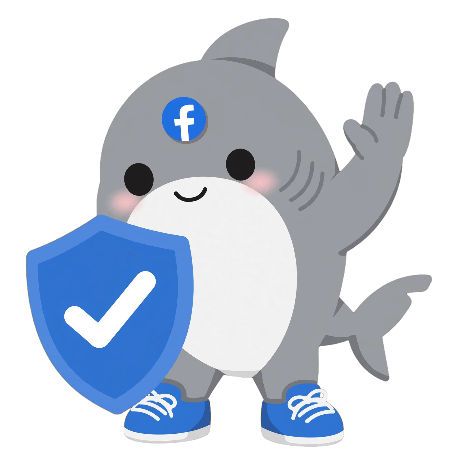 GroupBlaster shark mascot: Post safely without account risk